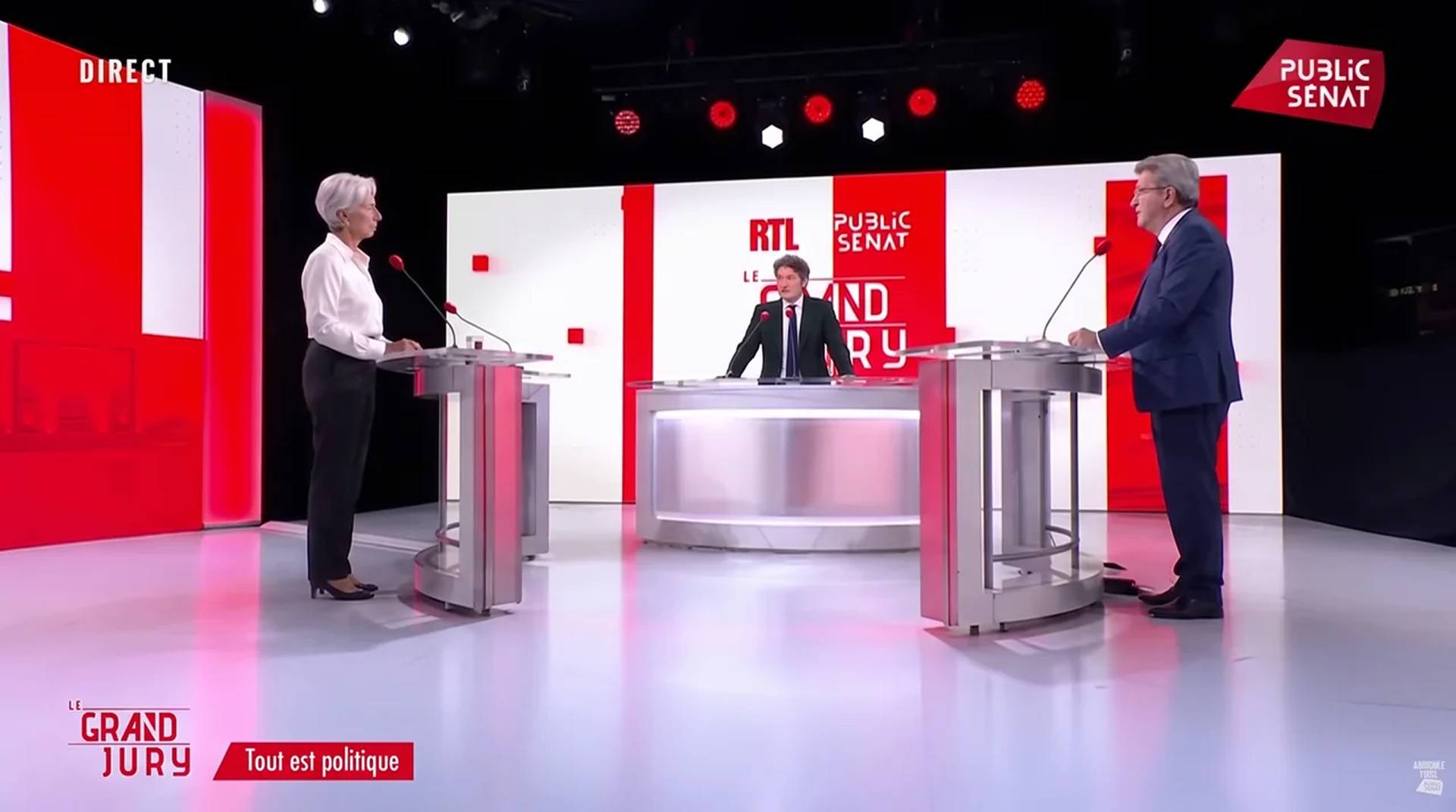 Christine Lagarde et Jean-Luc Mélenchon, moment de tension